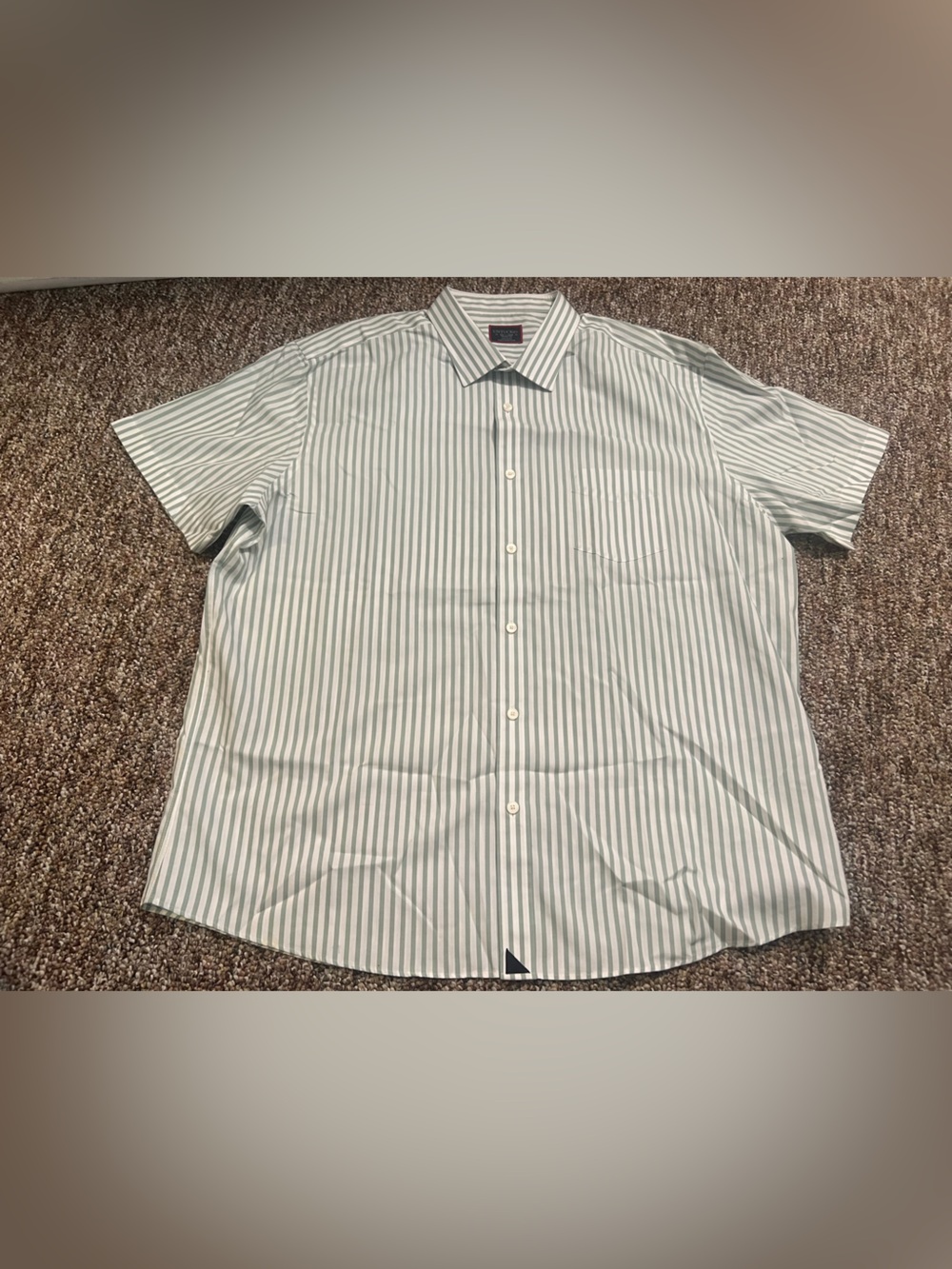 UNTUCKit Men's Franz WF Green Striped Short Sleeve Business Casual Button Up XXL